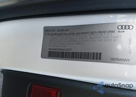 2019 Audi S5 3.0T Premium из США, поврежденный, VIN WAUB4CF5XKA016377